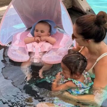 Bruna Biancardi curte dia com as filhas Mel e Mavie após viagem com Neymar