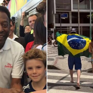 Filho de David Beckham abre álbum de fotos no Brasil e resgata encontro com Pelé