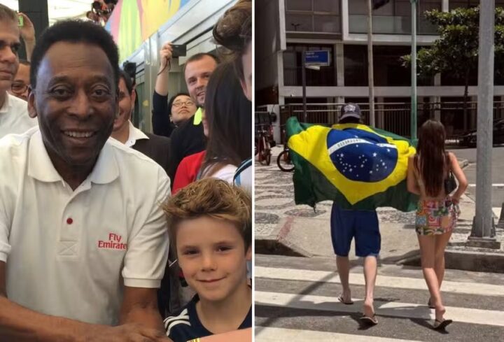 Filho de David Beckham abre álbum de fotos no Brasil e resgata encontro com Pelé