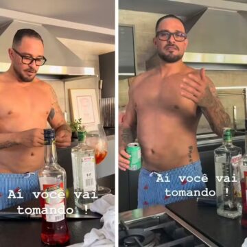 Diogo Nogueira faz drinque e curte Natal em família após se término com Paolla Oliveira