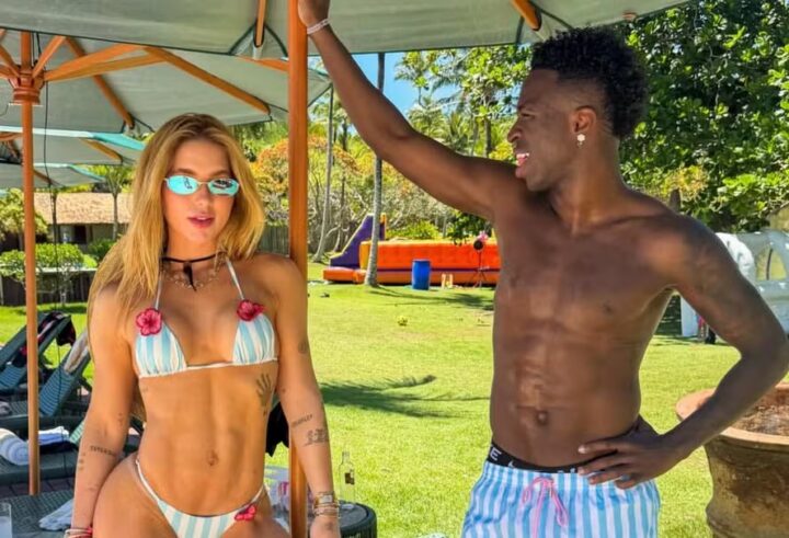 Clima de romance em Trancoso! Virginia dá beijão em Vini Jr. e brinca: ‘Sexta difícil por cá’