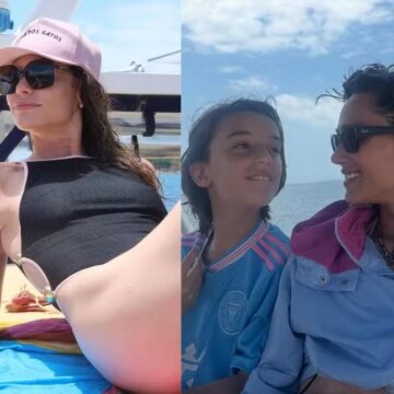 Alinne Moraes abre álbum em praia de Salvador e mostra momentos raros com o filho