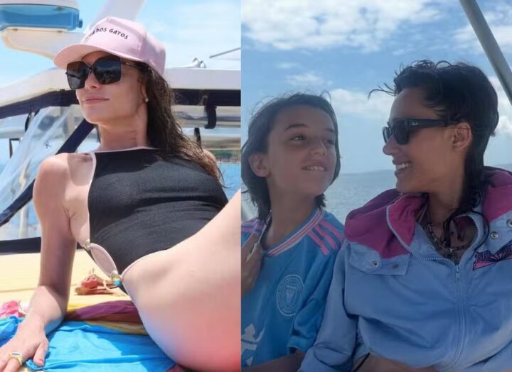 Alinne Moraes abre álbum em praia de Salvador e mostra momentos raros com o filho