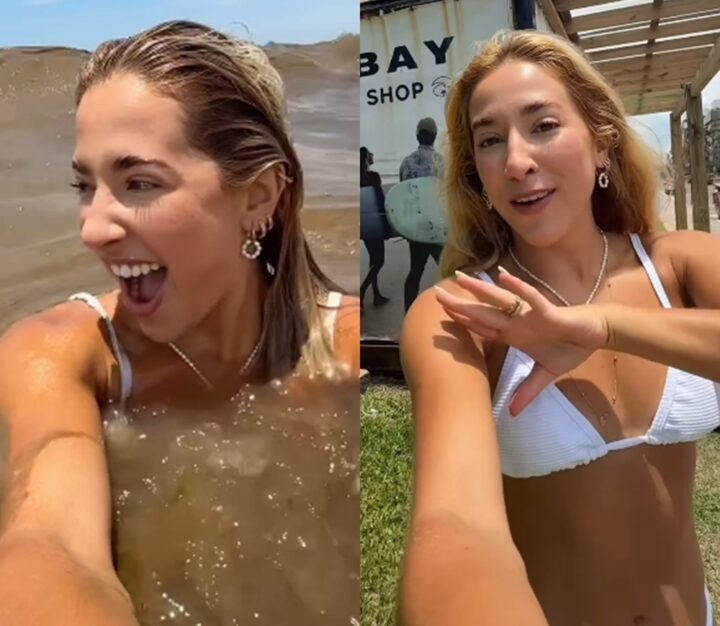 Jovem mostra banho de mar no Rio Grande do Sul e vídeo viraliza: ‘Que agonia’