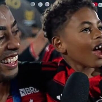 VÍDEO: Filho de Bruno Henrique crava que dá para ganhar do PSG e vira xodó nas redes