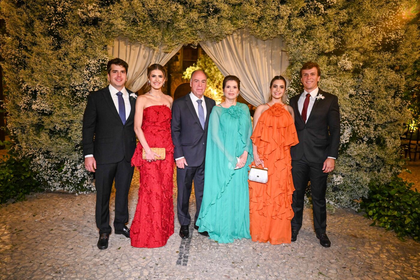 Antônio Coelho, Carolina Hilgert, Fernando, Adriana, Lara e Miguel Coelho