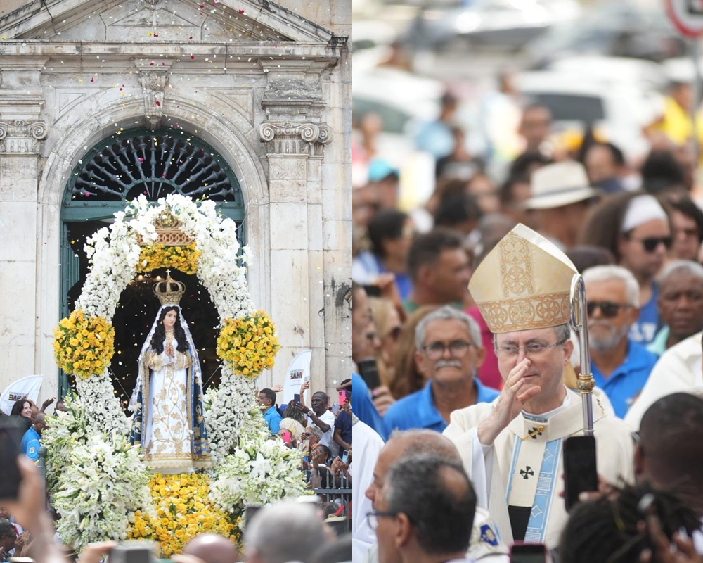Salvador celebra 476 anos da Festa de Nossa Senhora da Conceição da Praia com missa campal e procissão no Comércio