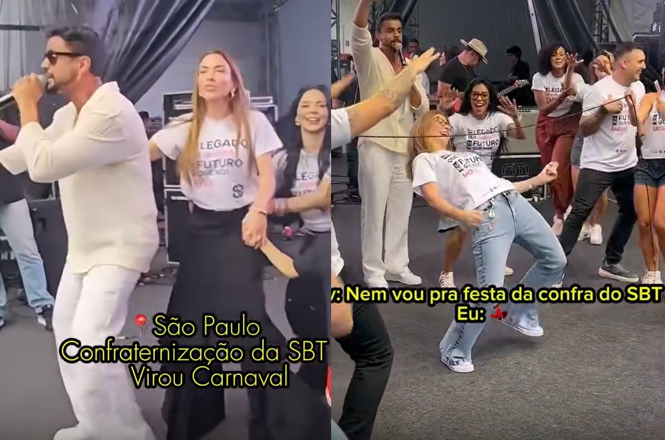 Herdeiras de Silvio Santos curtem pagodão com Parangolé em festa do SBT