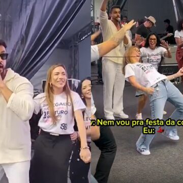 Herdeiras de Silvio Santos curtem pagodão com Parangolé na confraternização do SBT