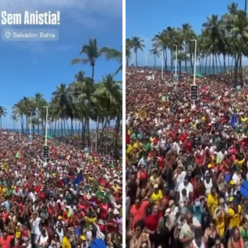 Salvador reúne multidão em ato contra PL da Dosimetria neste domingo (14)