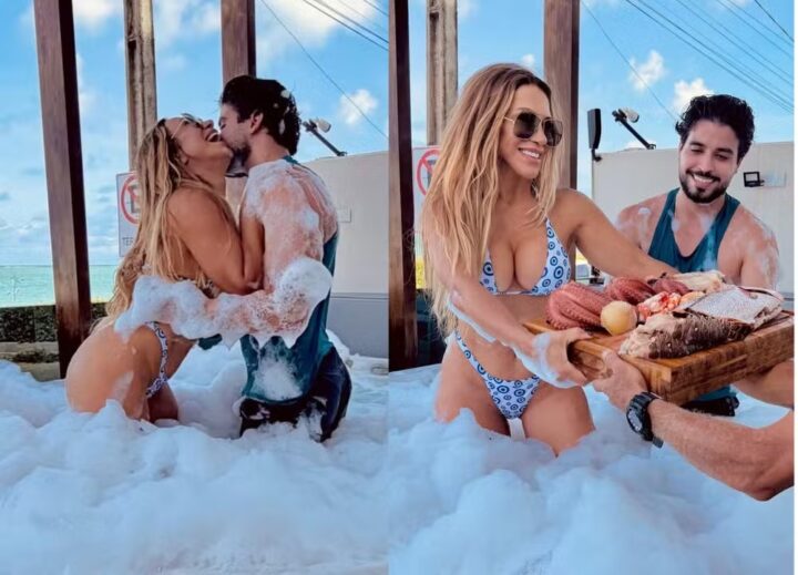 Ex de Hulk, Iran Ângelo compartilha momentos românticos com namorado em casa à beira-mar na Paraíba