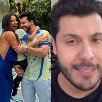 Na Bahia, Murilo Huff rebate críticas sobre relação da noiva com filho: ‘A intenção não é substituir’