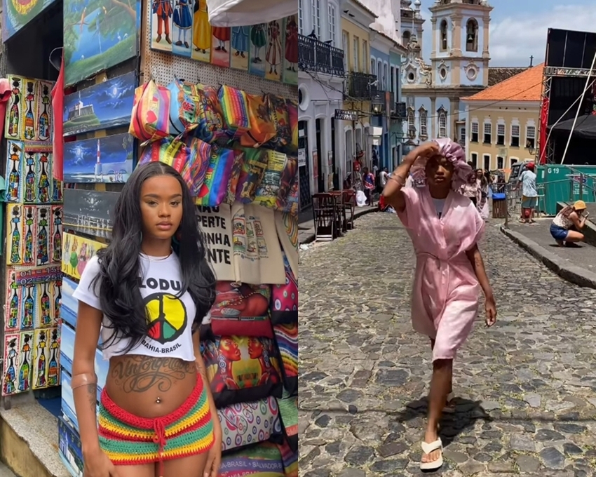 Influenciadora monta produção direto do Pelourinho e resultado viraliza; assista