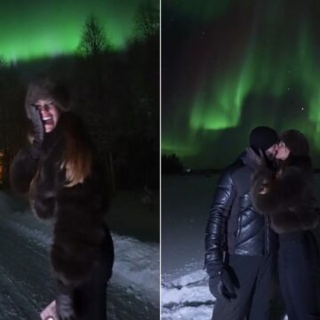 Mari Gonzalez se emociona ao ver a Aurora Boreal na Finlândia; veja vídeo