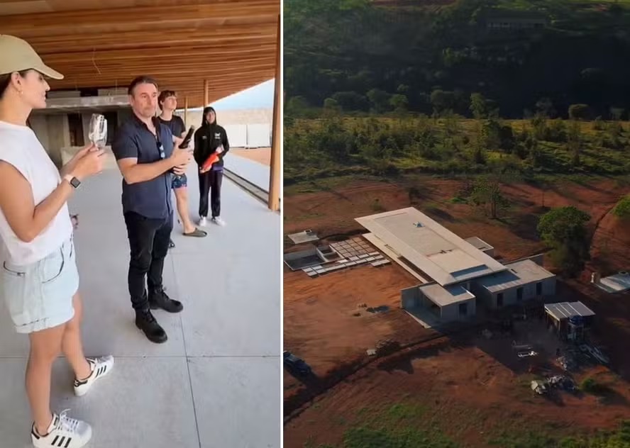 Murilo Rosa visita obra da nova mansão com a família: “Sonhamos em passar o Natal aqui, mas não deu”