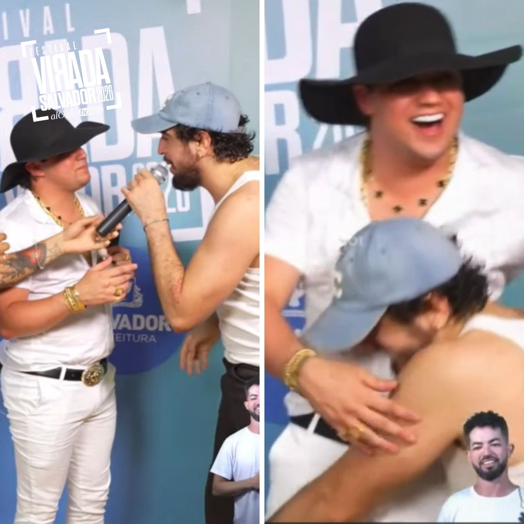 Zero briga! Nattan e Natanzinho Lima se encontram nos bastidores do Festival Virada Salvador