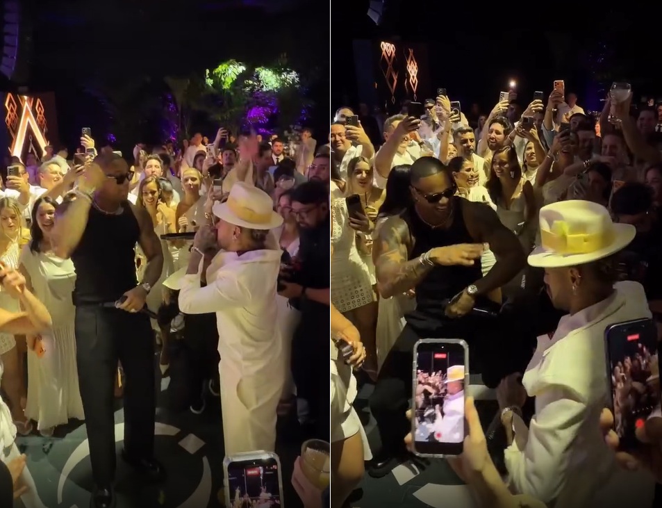 Neymar canta e dança até o chão em show de Léo Santana; veja vídeo