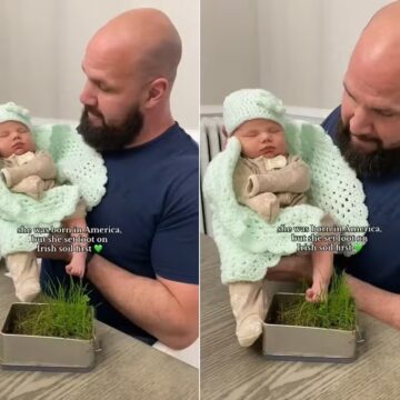 Casal dos EUA viraliza ao trazer terra da Irlanda para bebê dar os primeiros passos em solo dos ancestrais