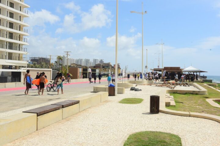 Salvador inaugura nova orla de Pituaçu com quadras, quiosques e apresentação da Filhos de Jorge; veja como ficou