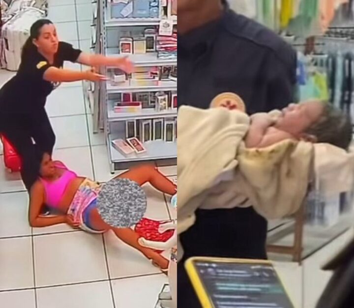 Mulher dá a luz dentro de loja enquanto comprava enxoval de bebê; assista