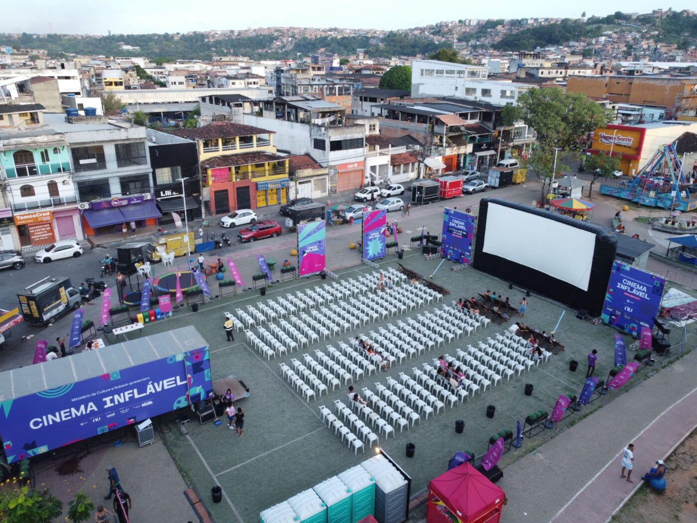 Pipoca de graça e desenhos infantis: Cinema Inflável chega hoje (5) em Vera Cruz