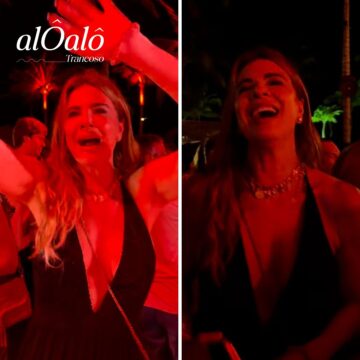 Na Bahia, Luciana Gimenez curte festa até amanhecer e brinca: ‘Horário educado’