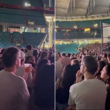 Wagner Moura vai a show de Gilberto Gil durante férias em Salvador