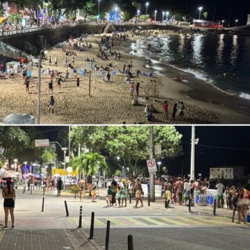 Calor e água morninha! Porto da Barra tem noite movimentada nesta segunda (26)