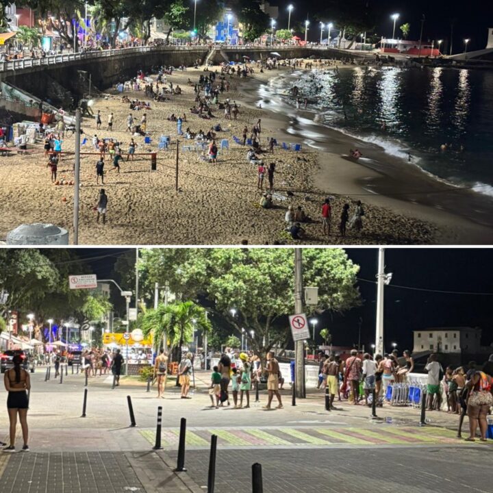 Calor e água morninha! Porto da Barra tem noite movimentada nesta segunda (26)