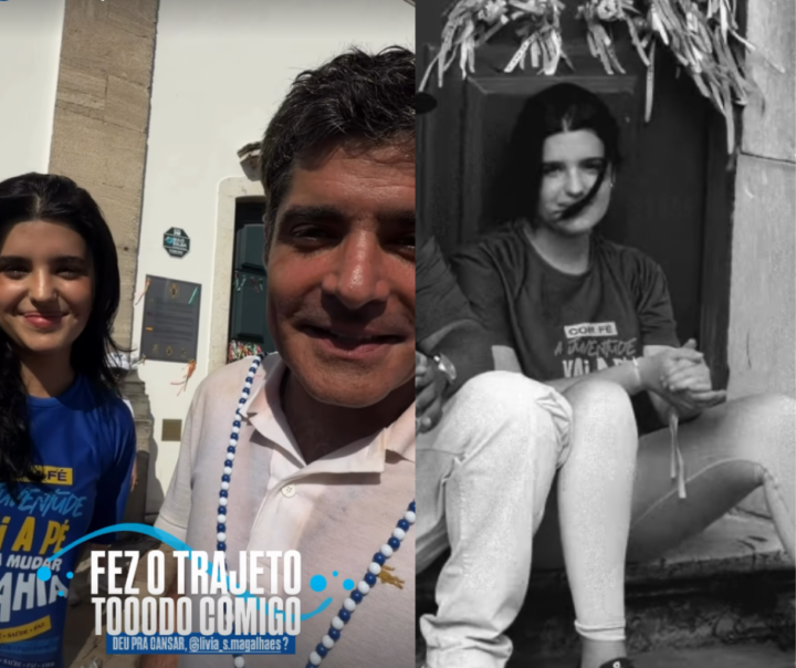 Filha de ACM Neto estreia na Lavagem do Bonfim ao lado do pai