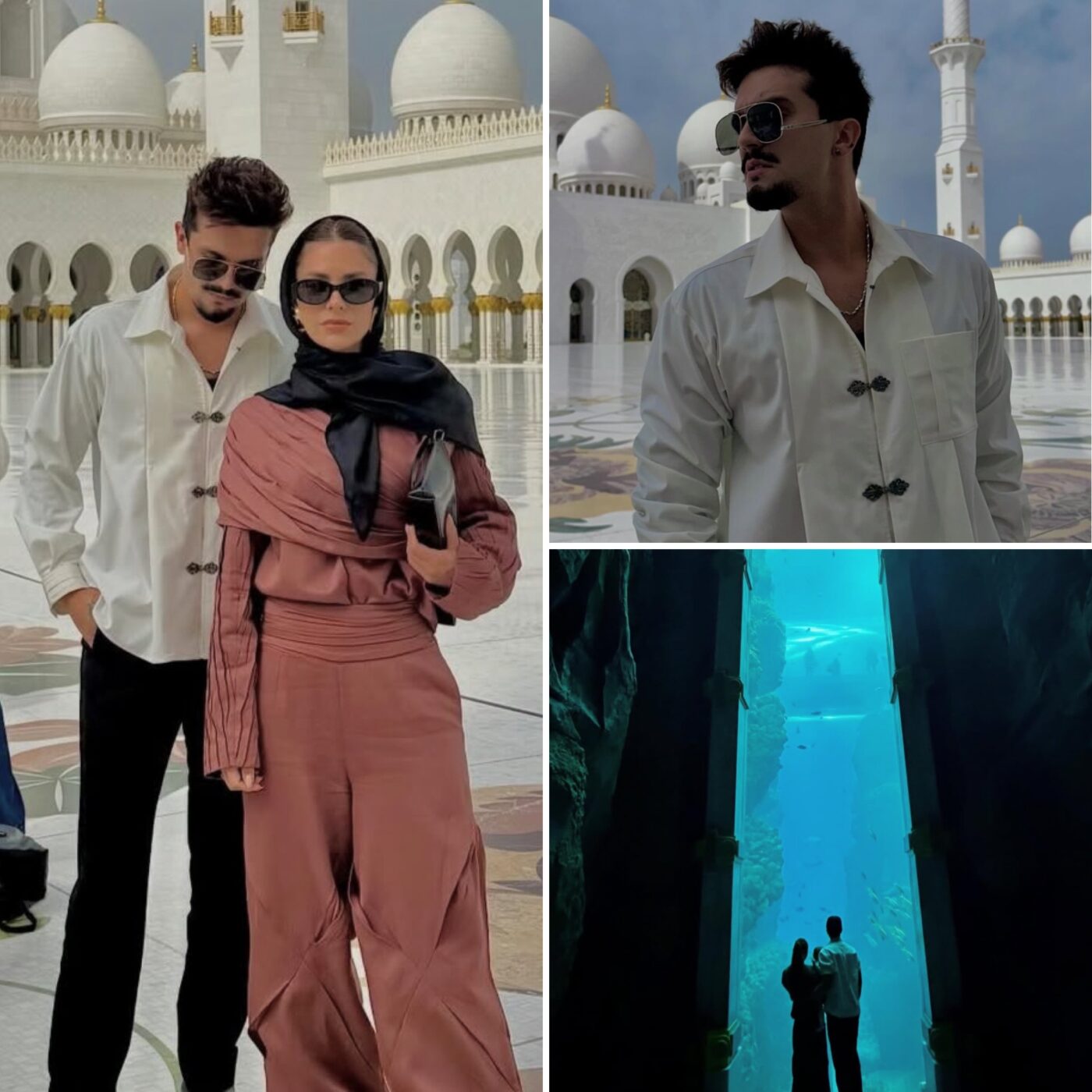 Luan Santana abre álbum de viagem com Jade Magalhães e filha nos Emirados Árabes