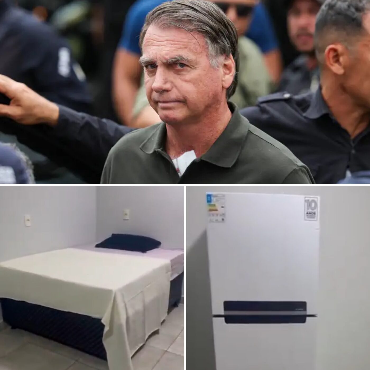 Cela de Bolsonaro na Papudinha tem cama de casal, geladeira e chuveiro elétrico; veja vídeo