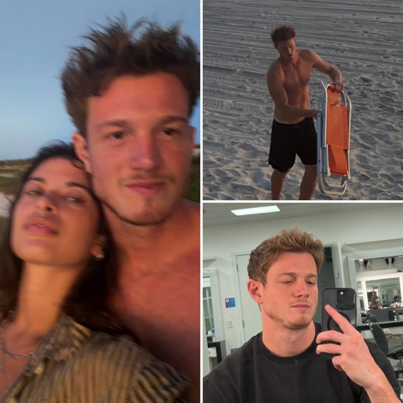 Pedro Novaes abre álbum de fotos com cliques de romance, praia e  bastidores de ‘Três Graças’