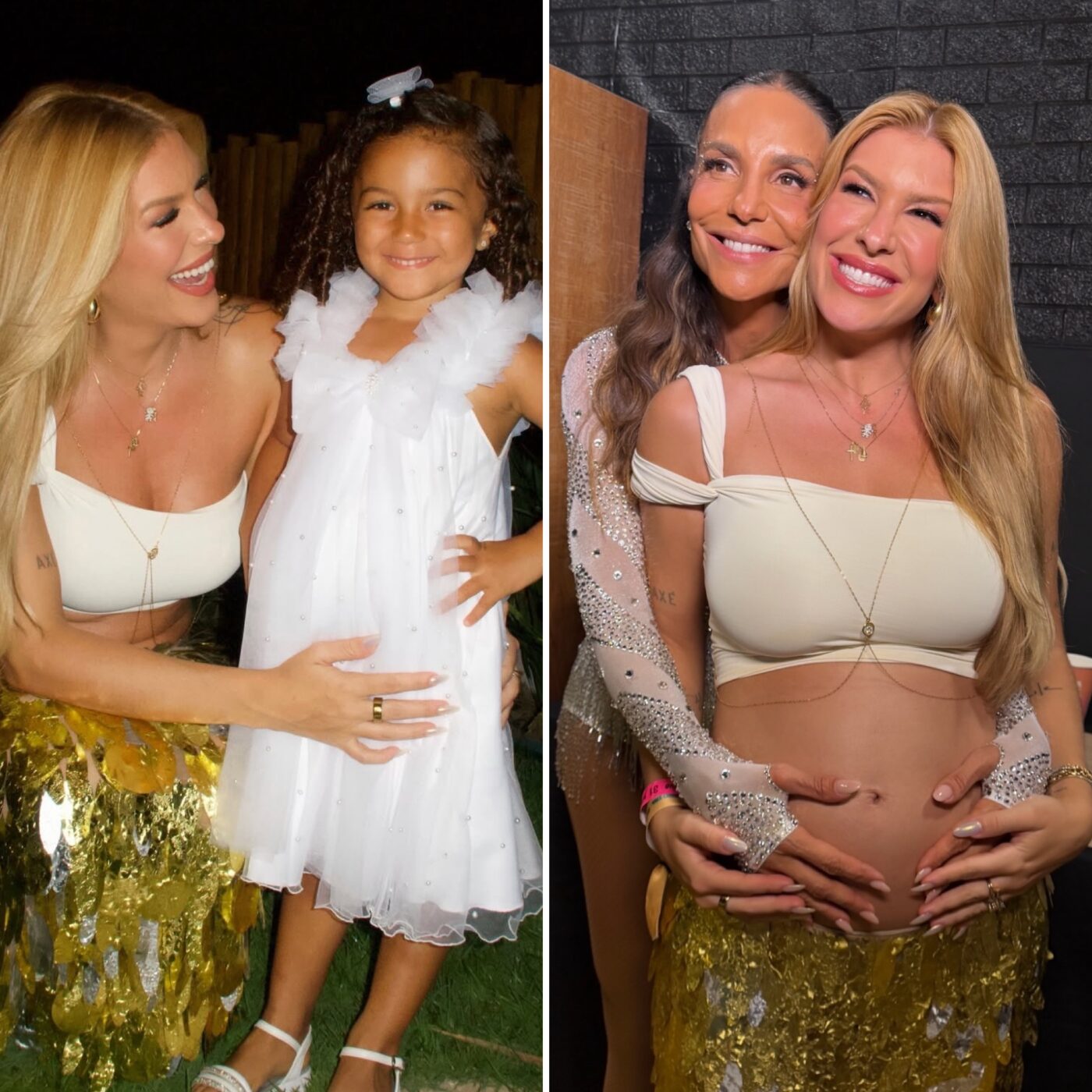 Lore Improta comemora Ano Novo na Praia do Forte e aprende coreografia com Ivete Sangalo