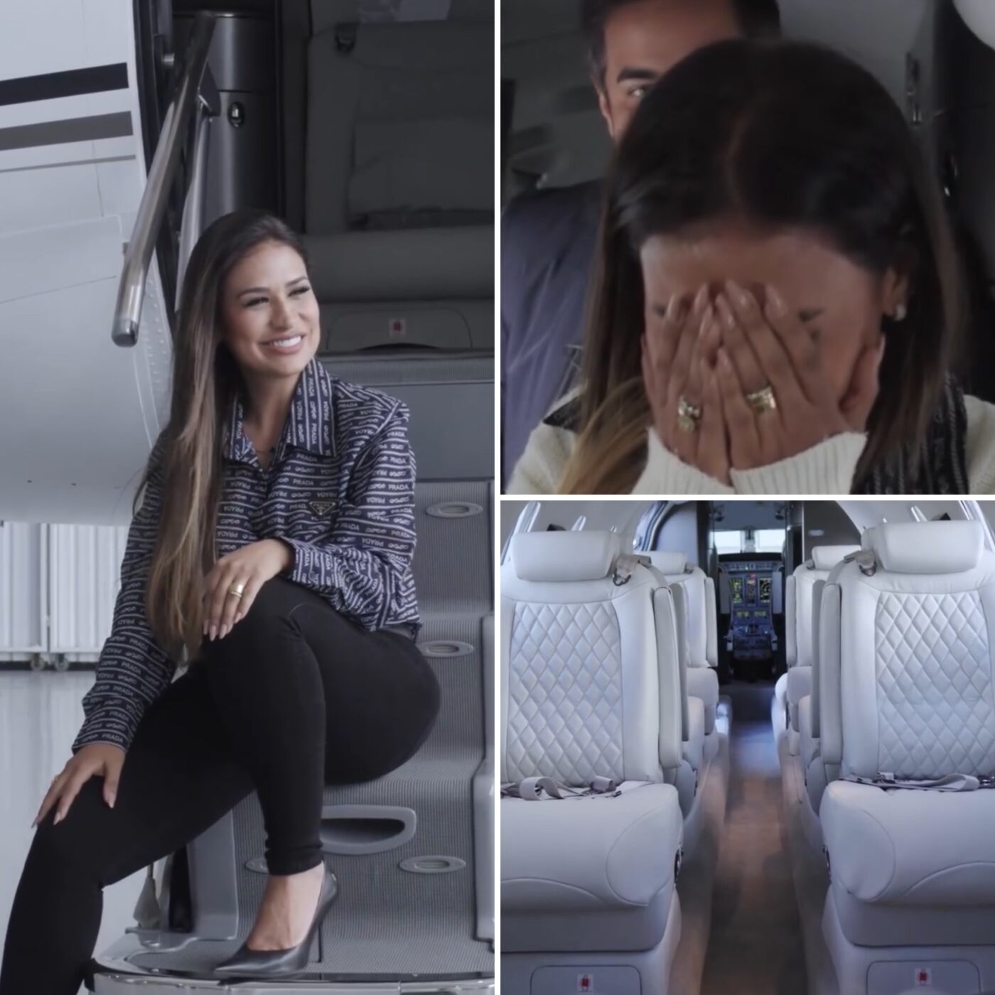 Simone Mendes chora ao ver reforma de jatinho de R$ 30 milhões; assista