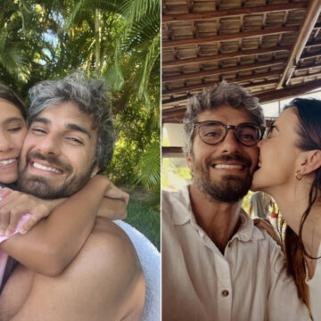 Hugo Moura abre álbum de fotos na Bahia com a filha e a nova namorada