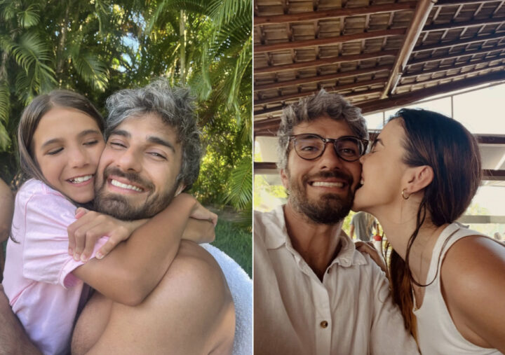 Hugo Moura abre álbum de fotos na Bahia com a filha e a nova namorada