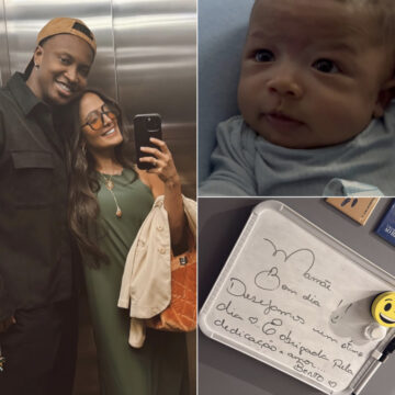 Carol Peixinho compartilha cliques da semana e mostra recado especial do filho Bento