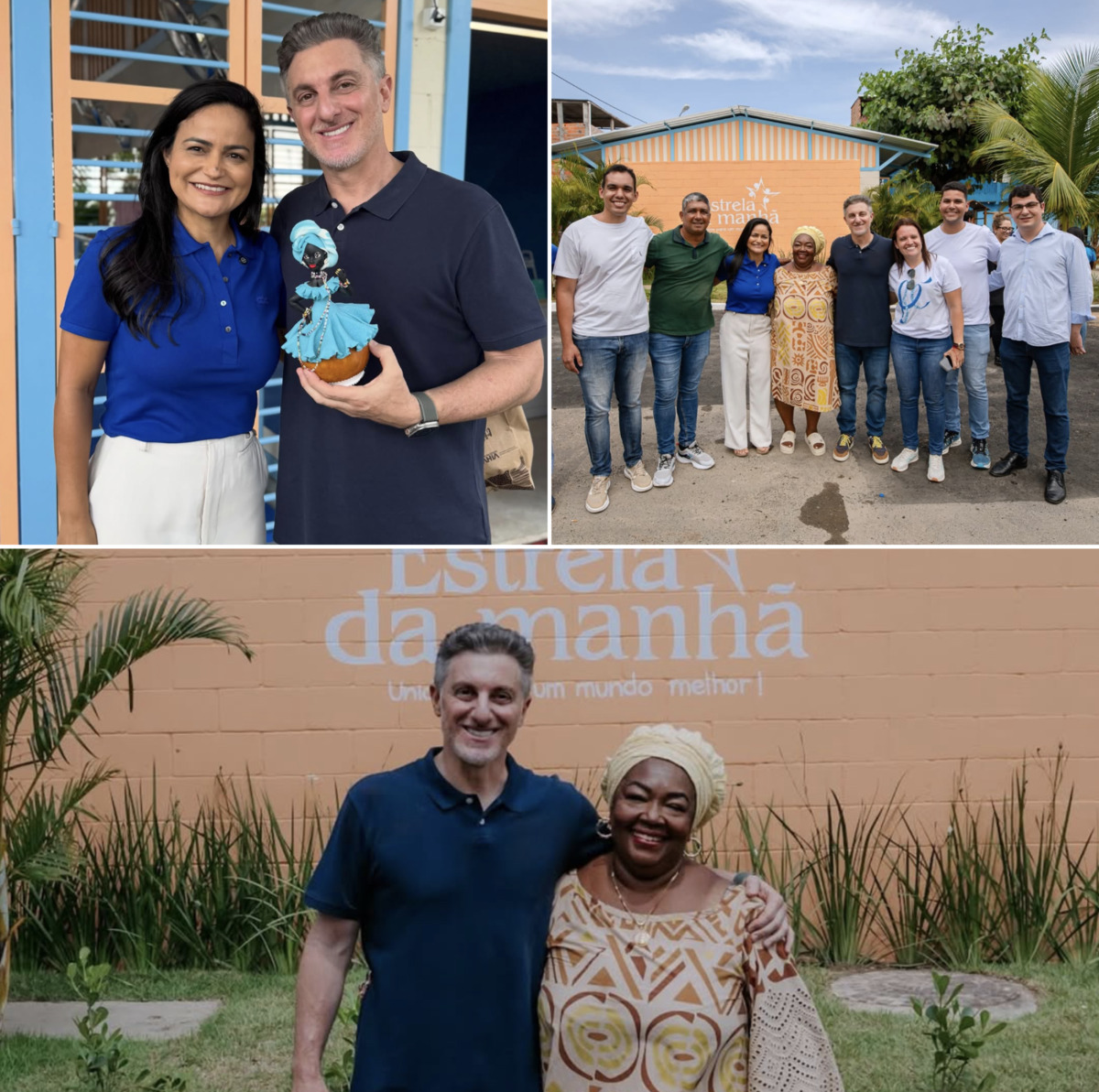 Luciano Huck grava programa na Bahia e ganha presente especial; veja fotos