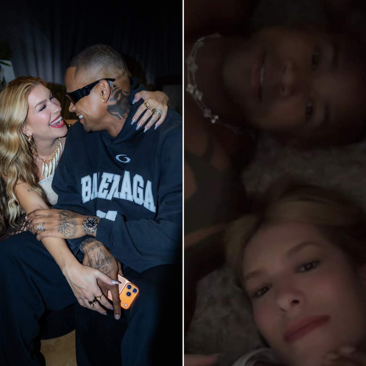 Léo Santana brinca ao dizer que sente os sintomas da gestação da esposa, Lore Improta