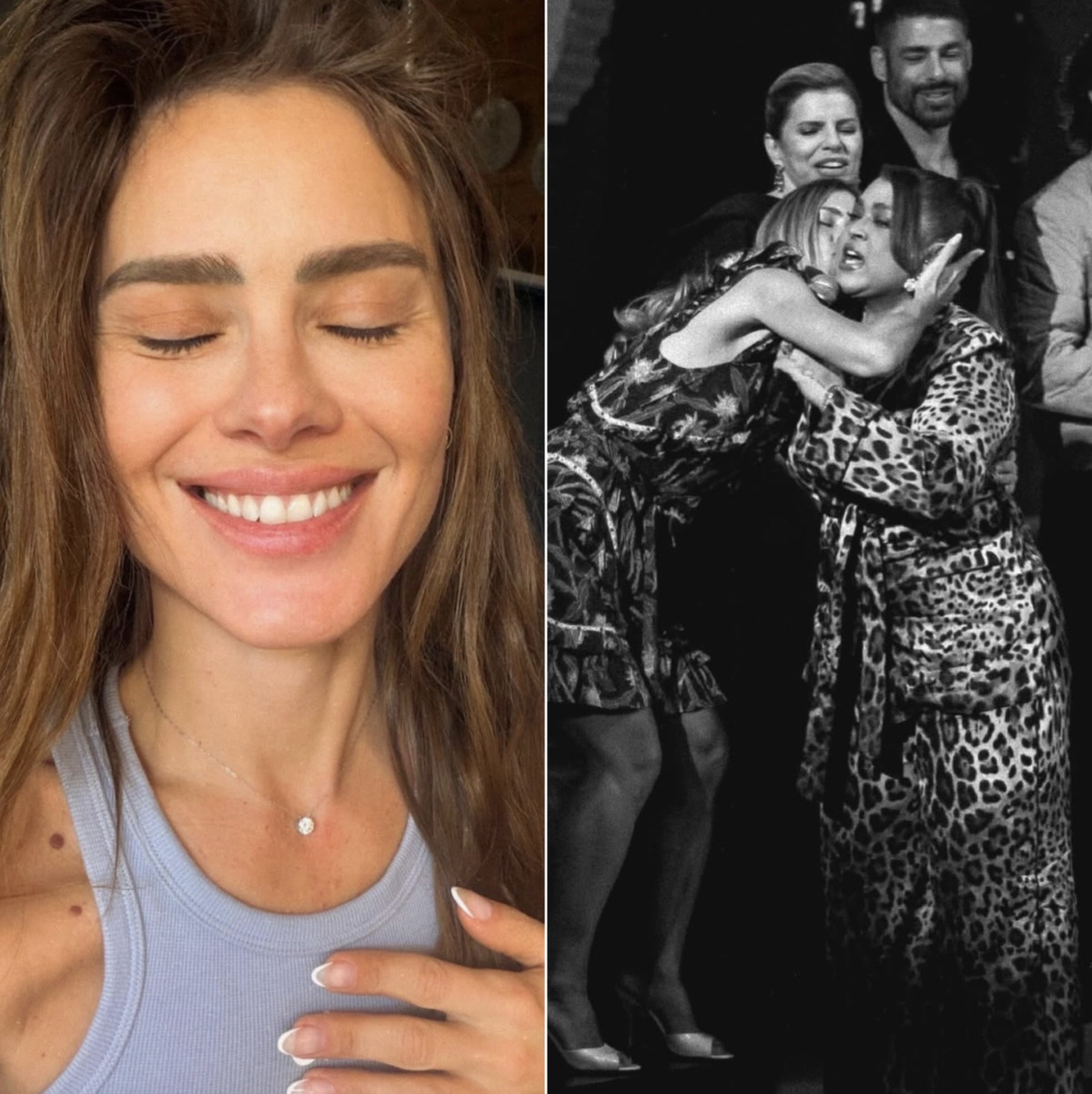 Carolina Dieckmmann emociona ao usar colar com diamante feito com cinzas de Preta Gil