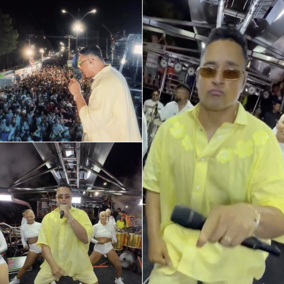 Em clima de Carnaval, Xanddy comanda primeiro show após alta hospitalar; veja como foi