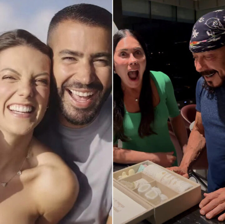 Confira a reação de Bell Marques ao descobrir que será avô