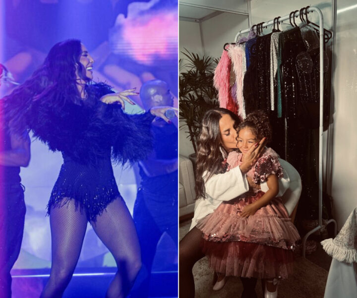 Filha de Lore Improta e Léo Santana ganha carinho de Ivete Sangalo nos bastidores da Noite da Aclamação