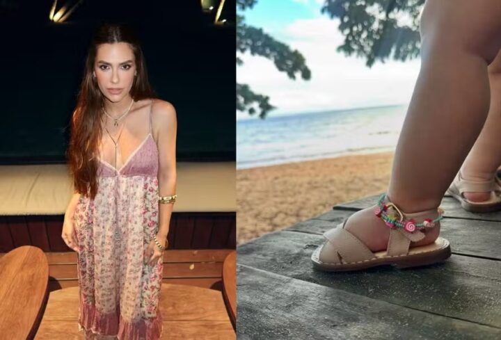 Na Bahia, Jade Magalhães abre álbum de fotos ao lado da filha Serena e de Luan Santana