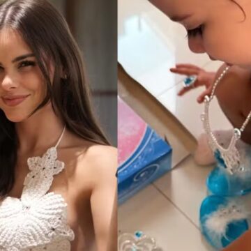 Amanda Kimberlly mostra Helena, sua filha com Neymar, brincando de princesa