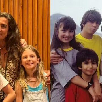 Ao lado das filhas, ex-atriz mirim Carol Machado mostra reencontro com Marcelo Faria