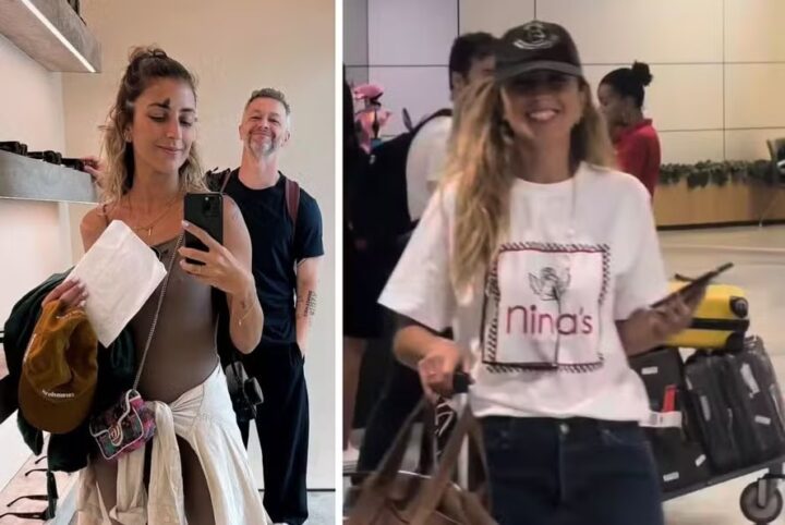 Lucas Lima busca namorada no aeroporto em sua terra, no RS