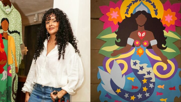 Restaurante Pasta em Casa recebe obras da estilista baiana Adriana Meira em homenagem a Iemanjá