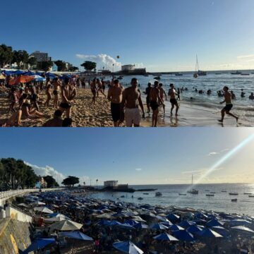 Tá calor! Porto da Barra lota em mais uma segunda-feira de verão